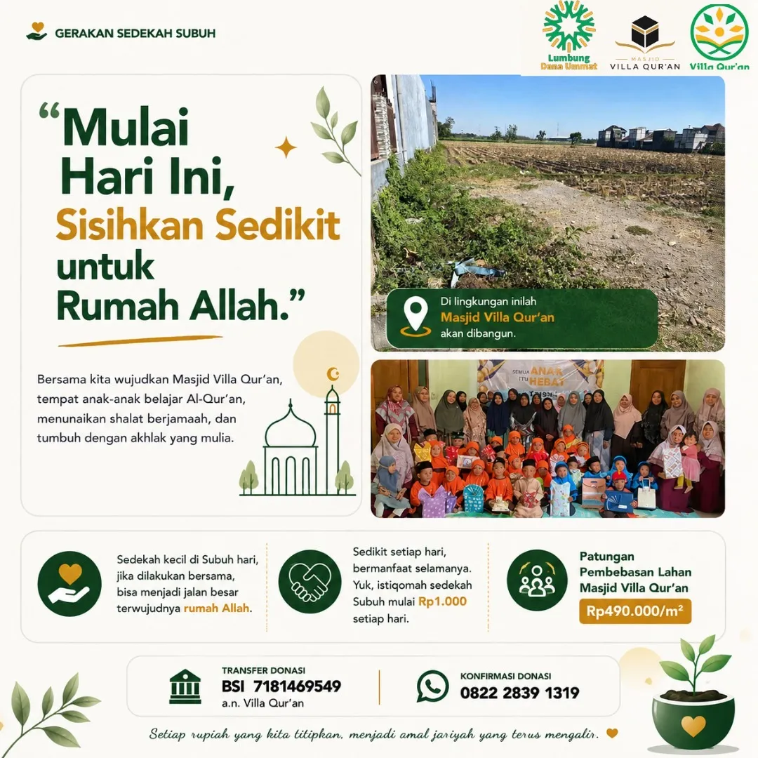 Sudahkah kita menyisihkan sedikit untuk rumah Allah hari ini?