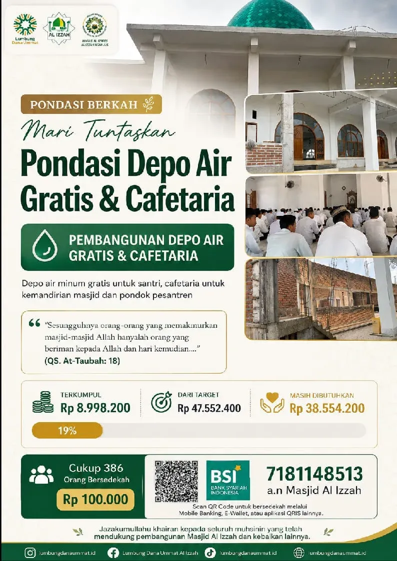 Pembangunan Depo Air Minum Gratis & Dapur Riayah Santri