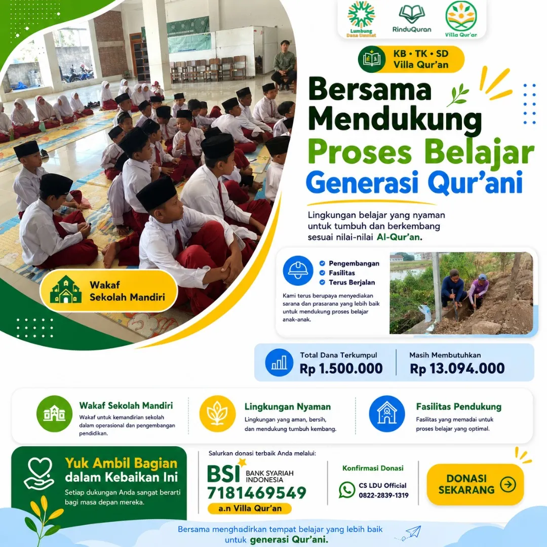Yuk, Jadi Bagian dari Ikhtiar Membangun Villa Qur'an