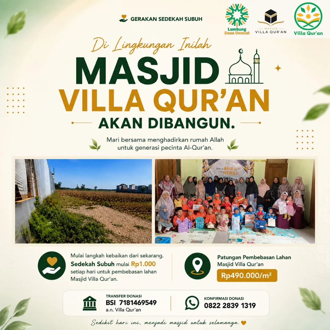 Di lingkungan inilah Masjid Villa Qur'an akan dibangun