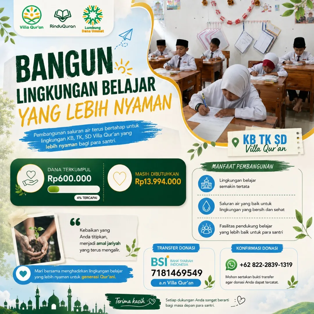 Yuk Bantu Hadirkan Tempat Belajar Qur’an yang Nyaman untuk Generasi Hebat