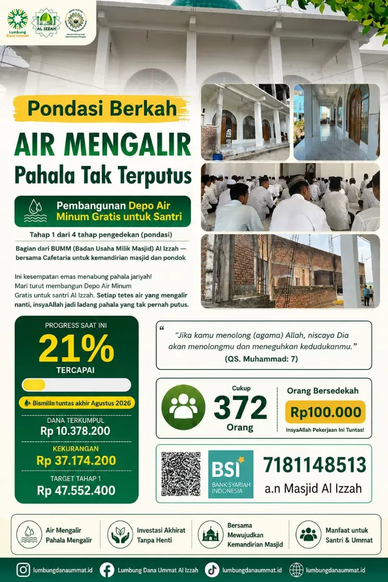 Pondasi Berkah Air Mengalir Pahala Tak Terputus